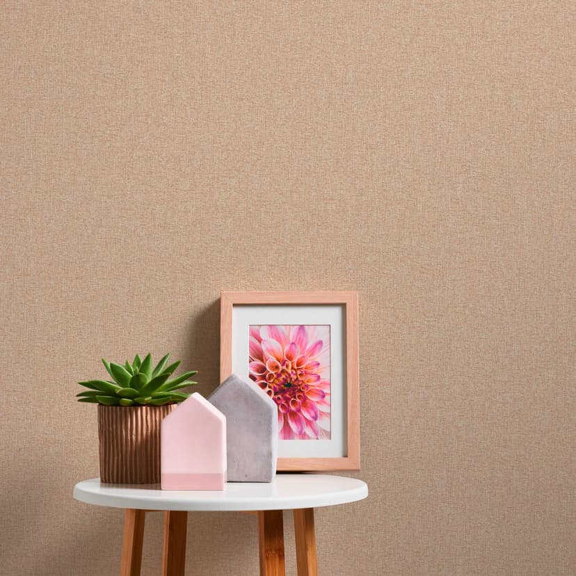 Enhet tapet med texturerat mönster beige - tapet med tyglook
