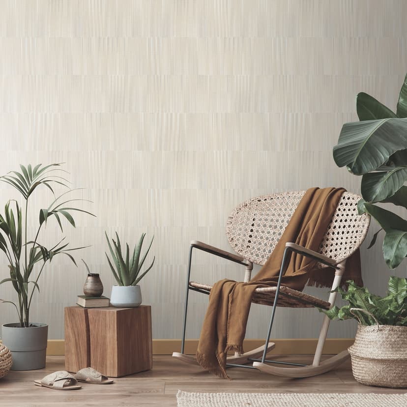 Linjär tapet, texturerad tapet för avskalning och stickning, non-woven tapet Erismann Martinique beige