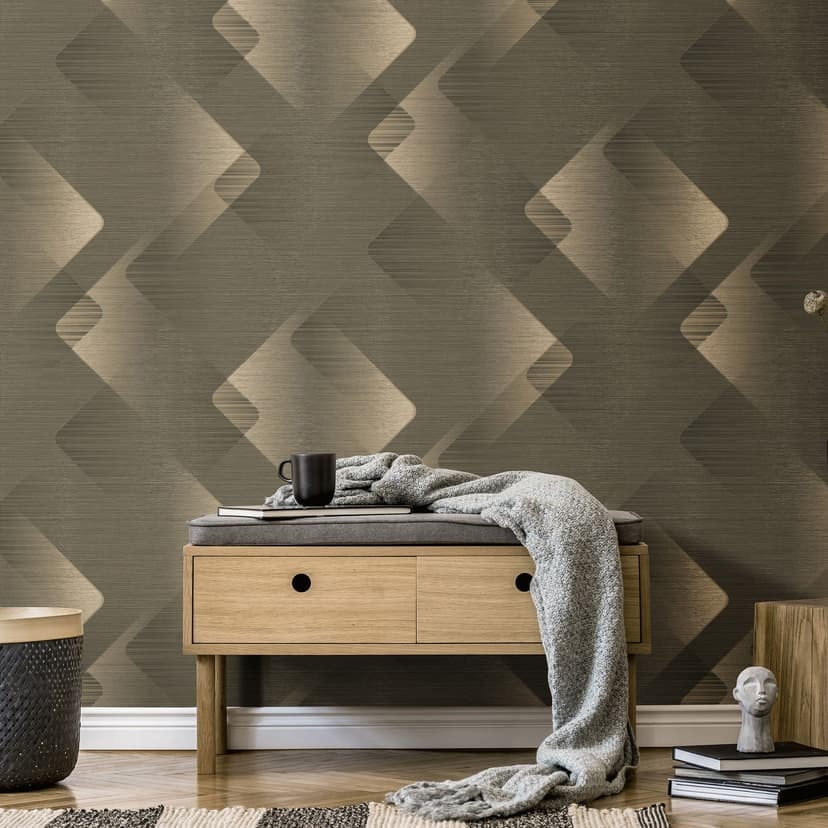 Grafisk tapet Elysium taupe