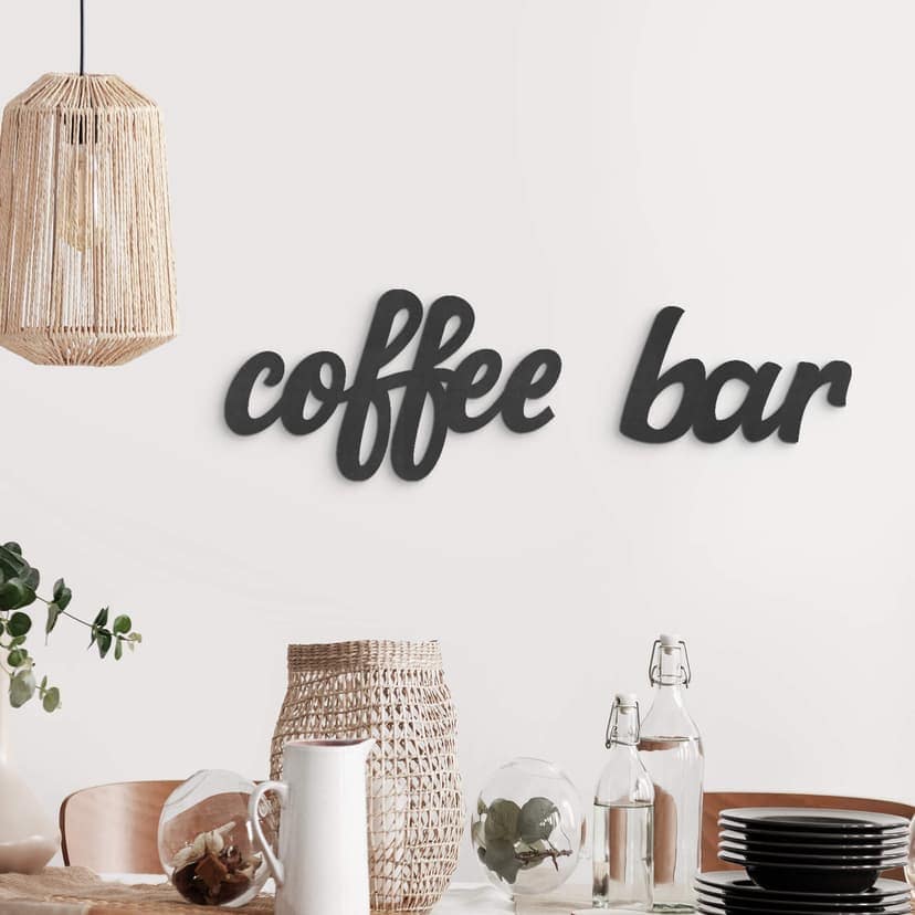 Väggdekorationer i trä - 3D-bokstäver för köket - Kaffebar - MDF