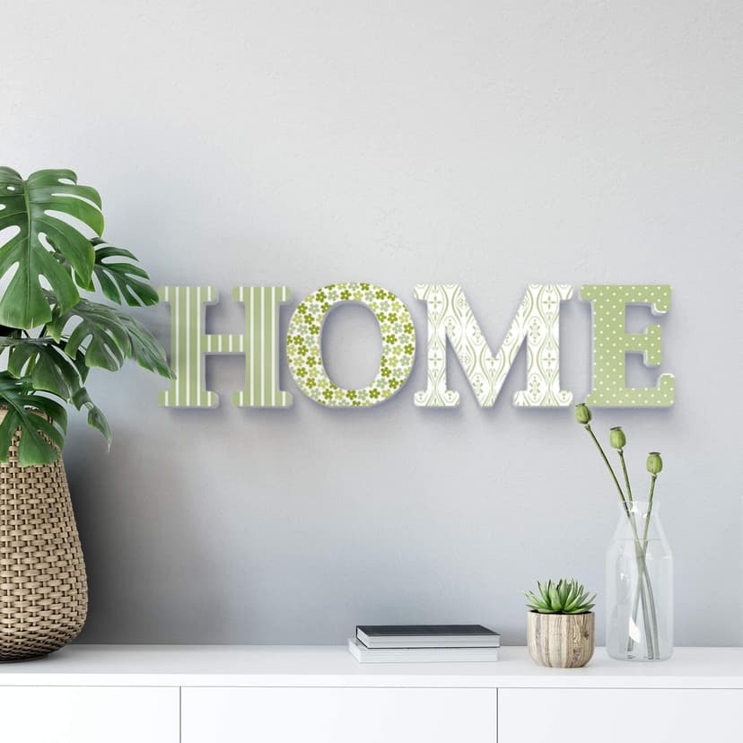 Dekorativa bokstäver 3D HOME grön