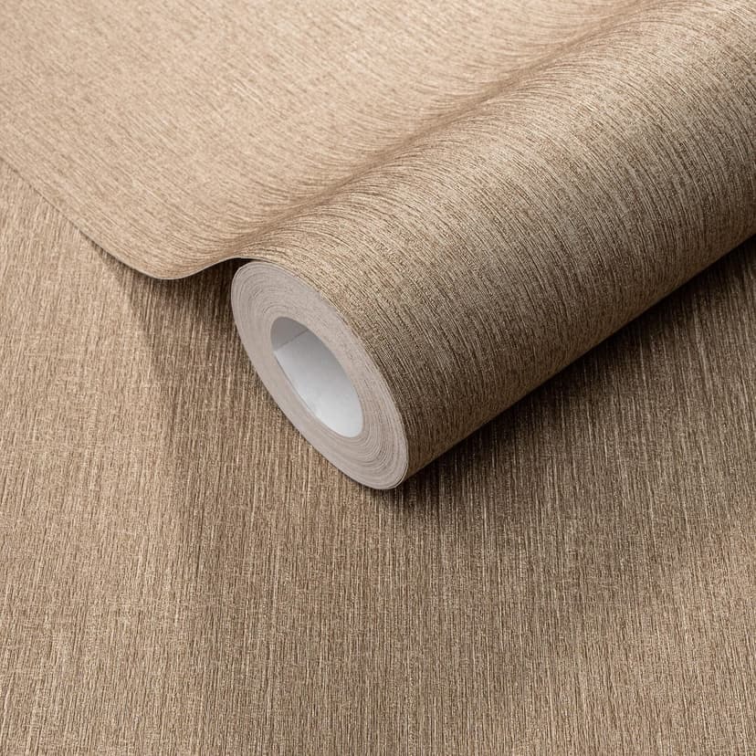 Non-woven tapet med fin längsgående struktur i brunt