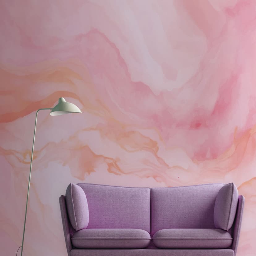 Fototapet rosa aprikos - Icke-vävd tapet 3,75 m x 2,50 m abstrakt mjuk