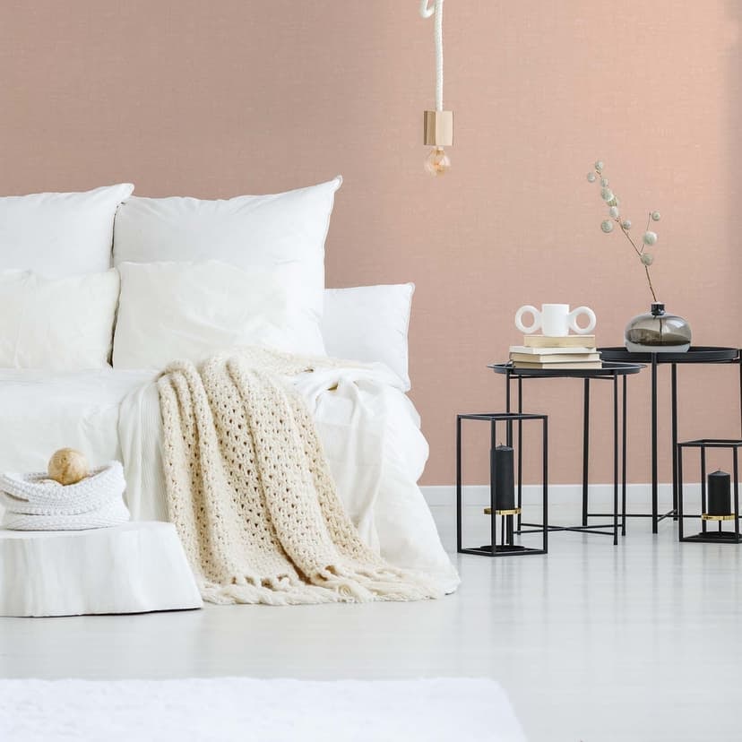 Rosa vanlig tapet - ljusrosa vardagsrum non-woven tapet modern