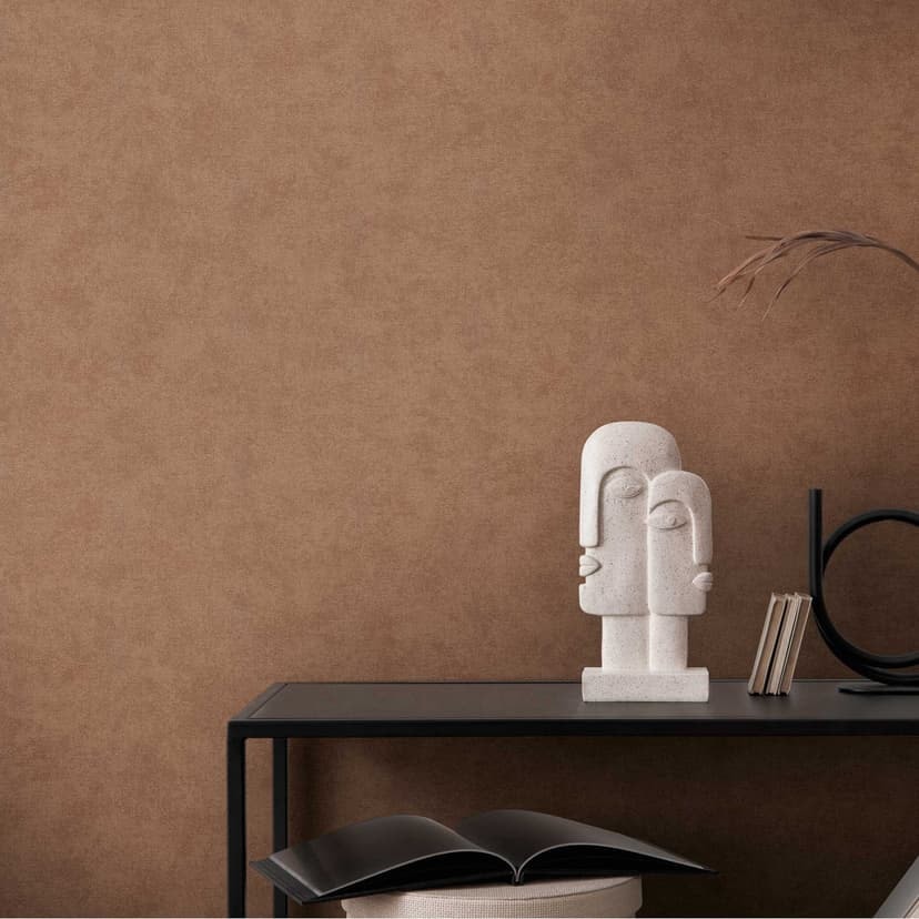 Plaster look terrakotta slät tapet - enfärgad tapet med struktur - texturerad skal och stick tapet