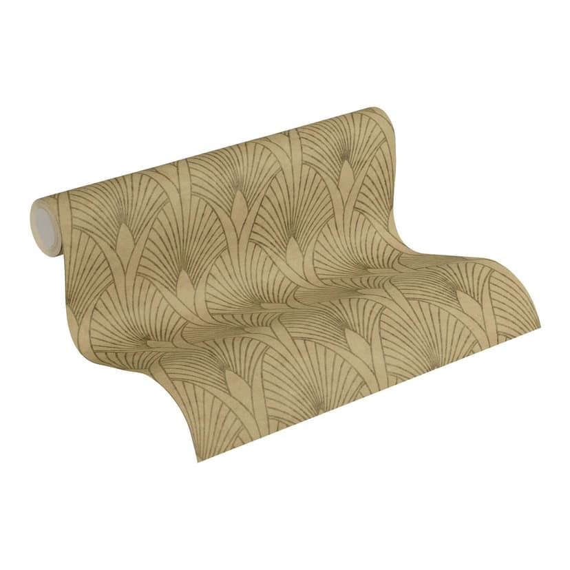 Livingwalls non-woven tapet New Walls 50-tals Glam Art Deco tapet beige, brun, metallisk