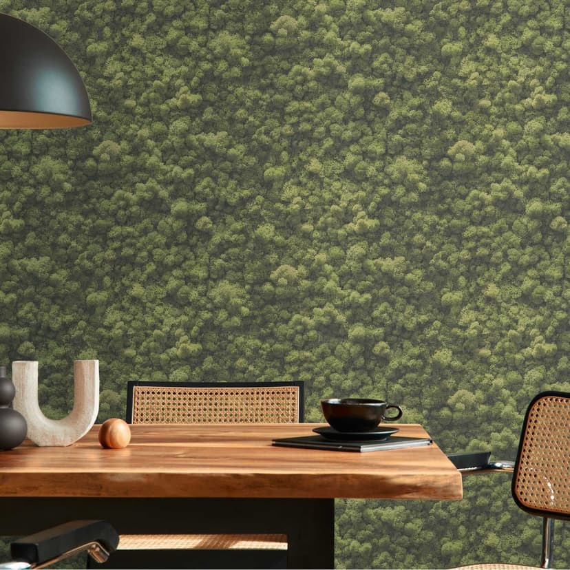 Moss tapet i 3D-look grön - natur tapet med mossstruktur - Icke-vävd tapet
