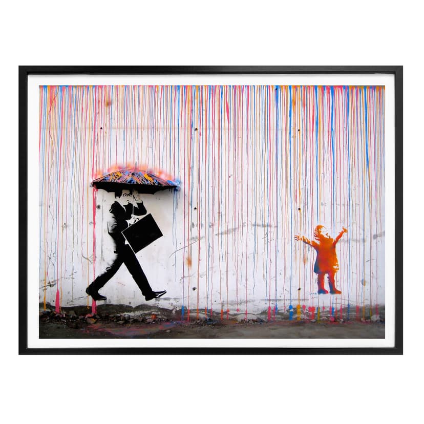Poster Banksy - Färgat regn