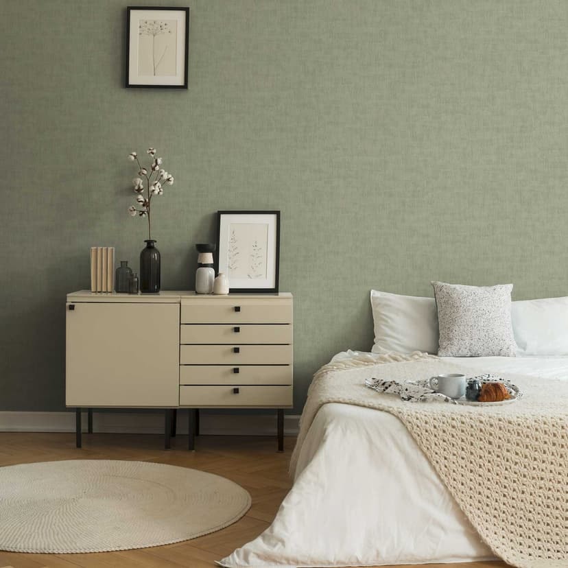 Enfärgad tapet med gips ser grön ut - vanlig tapet med struktur - texturerad skal och stick tapet