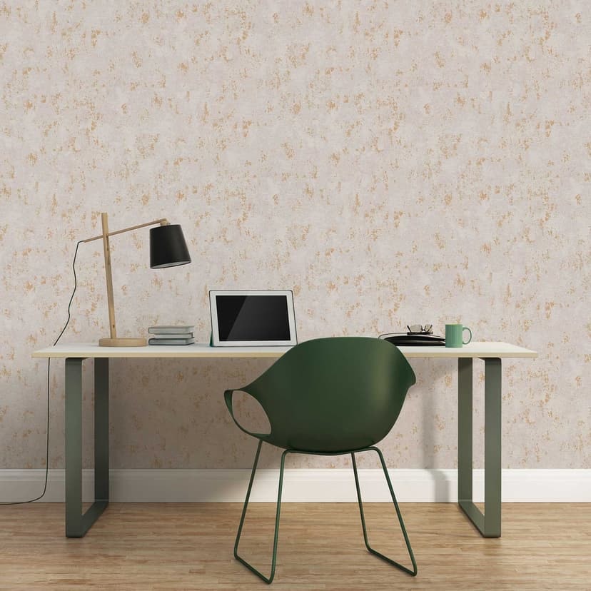 Strukturerad tapet metallic effekt beige grå guld - modern non-woven tapet