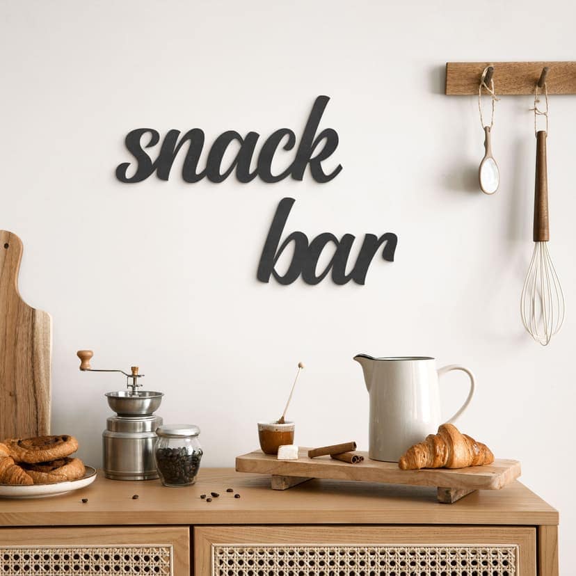 3D-bokstäver Snack Bar - MDF-dekoration för köket