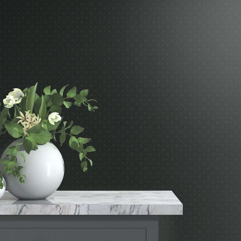 Vinranka tapet, non-woven tapet Erismann Versailles svart, silver