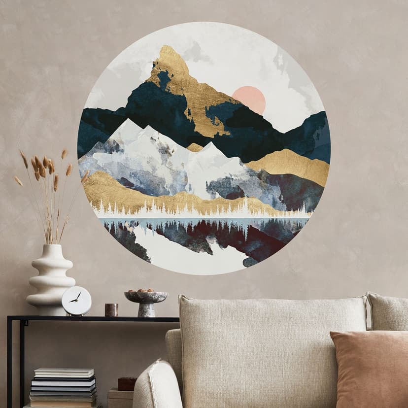 Wallsticker Reflektion av ett vinterlandskap - SpaceFrog Designs - Rund
