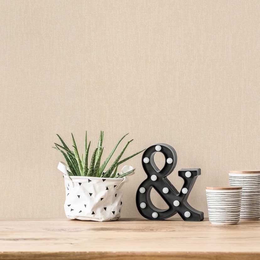 A.S. Création uni tapet #Hygge non-woven tapet slät beige