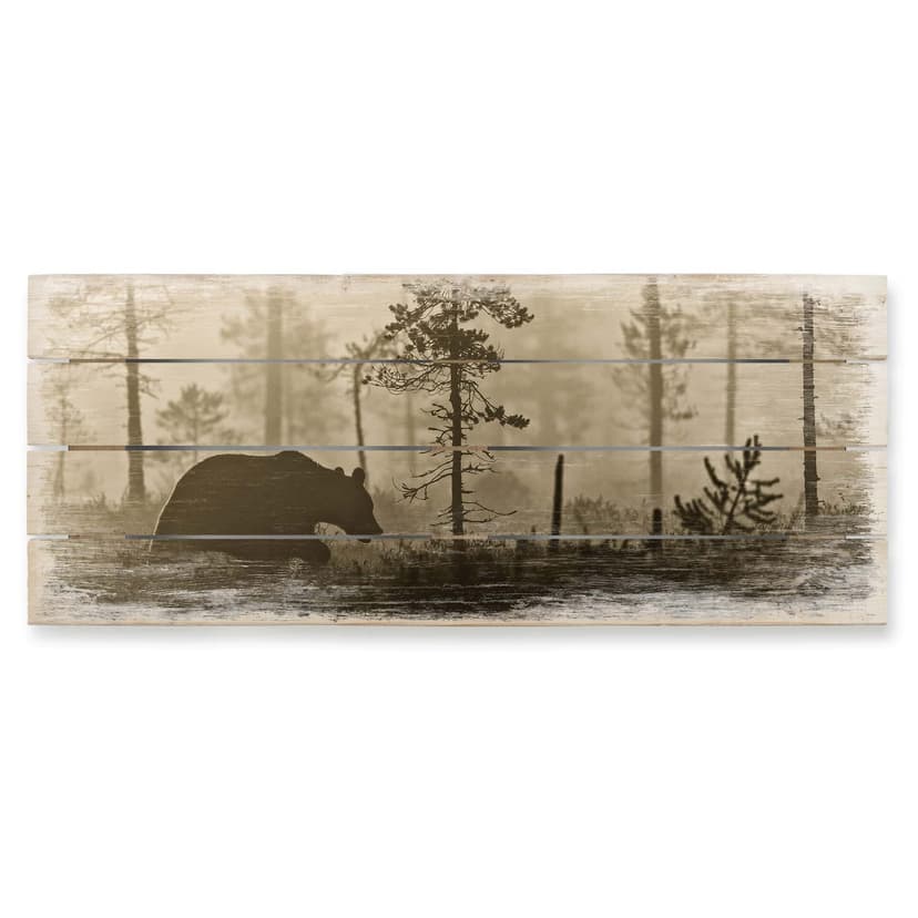 Trätavla Ove Linde - Dimma på morgonen - Panorama