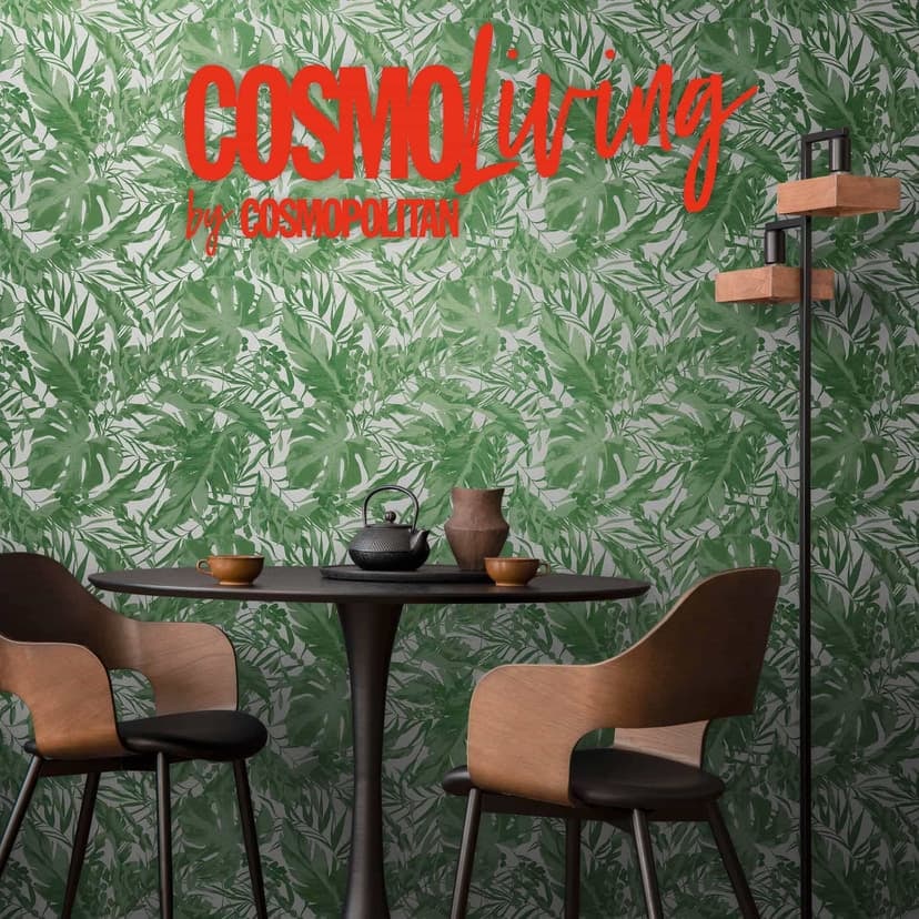 COSMOPOLITAN djungel tapet grön vit - palmblad Icke-vävd tapet tropisk