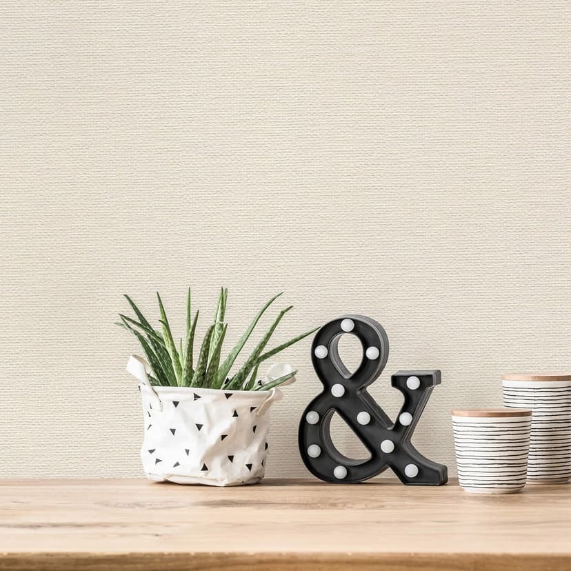 A.S. Création texturerad tapet för skal och stick #Hygge non-woven tapet kräm, vit
