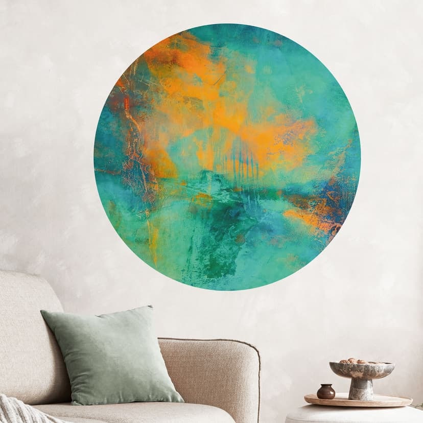 Wallsticker turkos aurora borealis - Schmucker - Rund