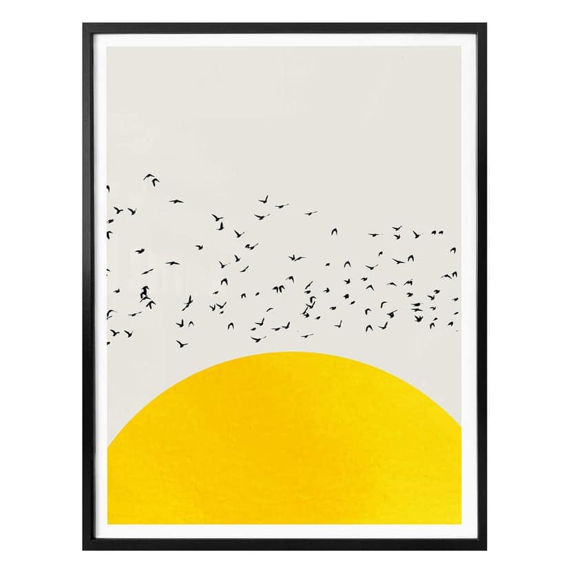 Poster Kubistika - Tusentals fåglar