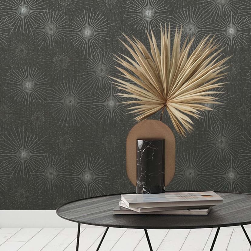 Mönster tapet cirklar svart non-woven tapet design tapet modern för sovrum