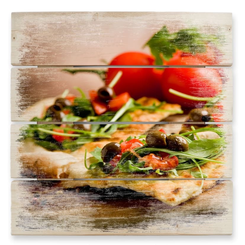 Trätavla Pizza all'Italiana - 40x41,5 cm