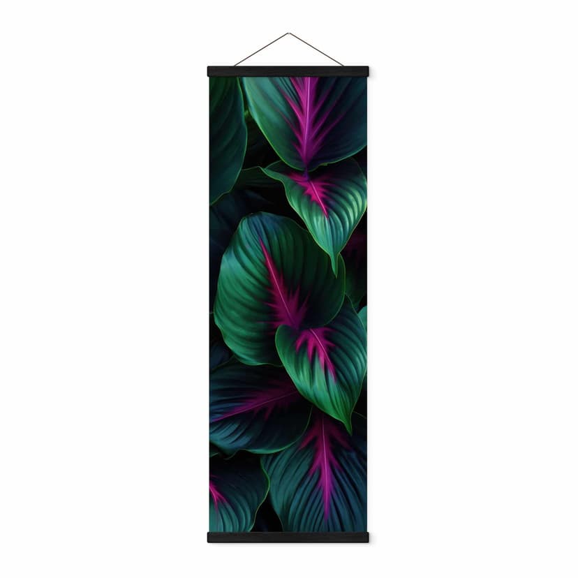 Textil poster Färgglada djungelväxter - Paksoylu - Panorama