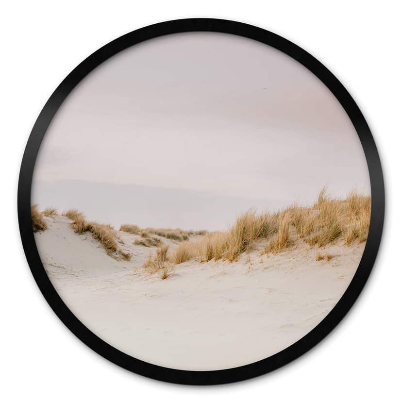 Poster Zwart - Dynlandskap i Ameland - Rund