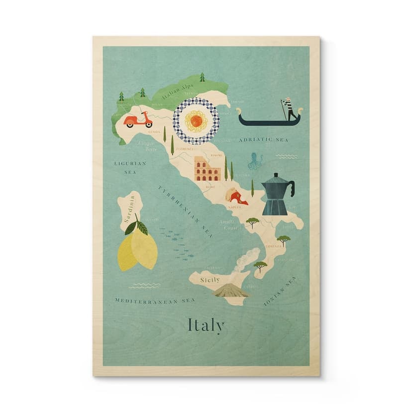 Träposter resor - Karta över Italien - Rivers