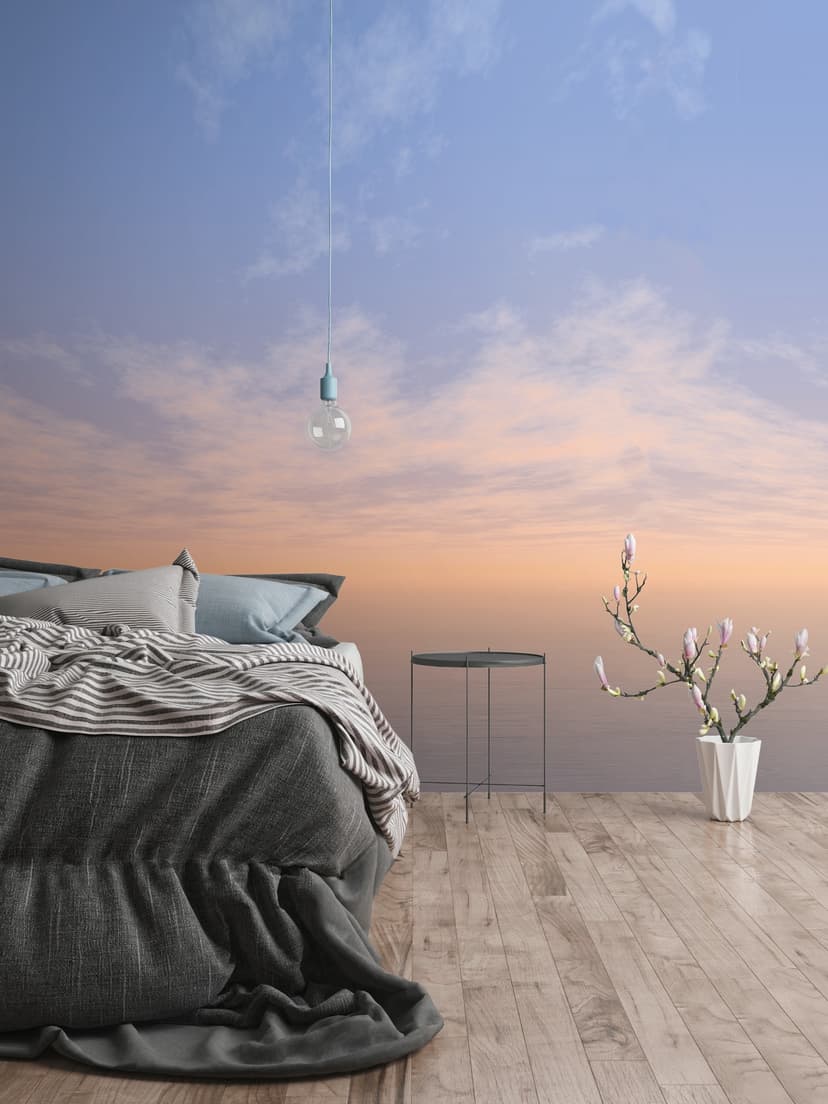 Blå och vit himmel tapet - non-woven Fototapet konst Livingwalls - matt och slät