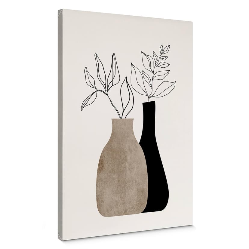 Canvastavla Kubistika - Minimalistiska växter