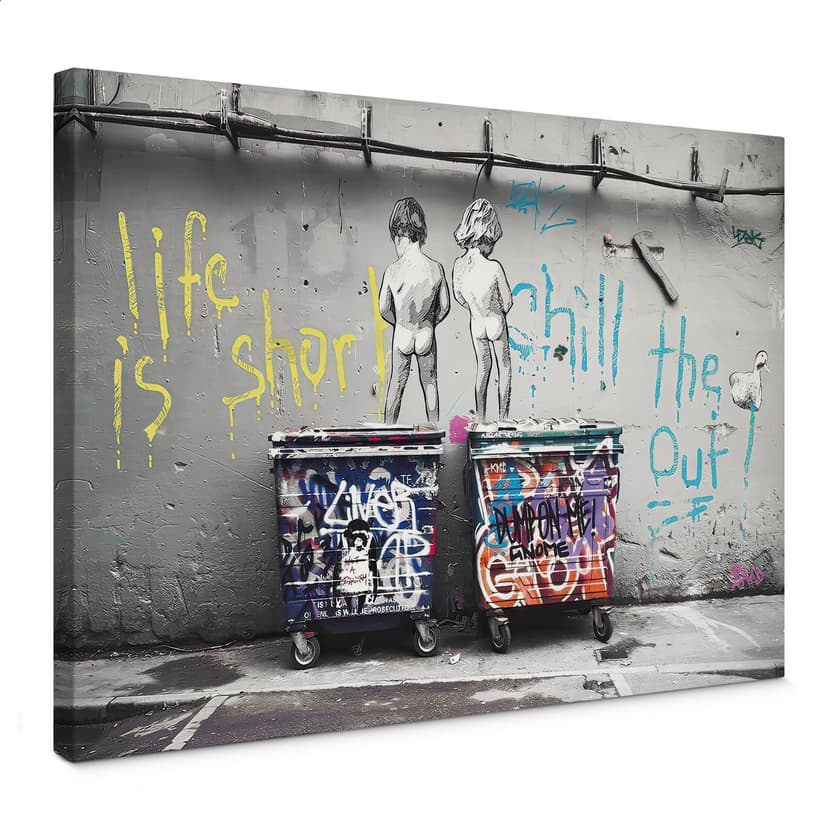 Canvastavla Banksy - Livet är kort