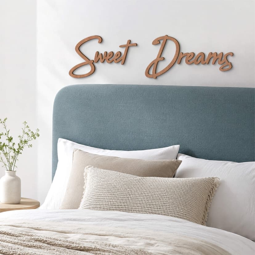 Trädekoration 3D-bokstäver Sweet Dreams - mahogny