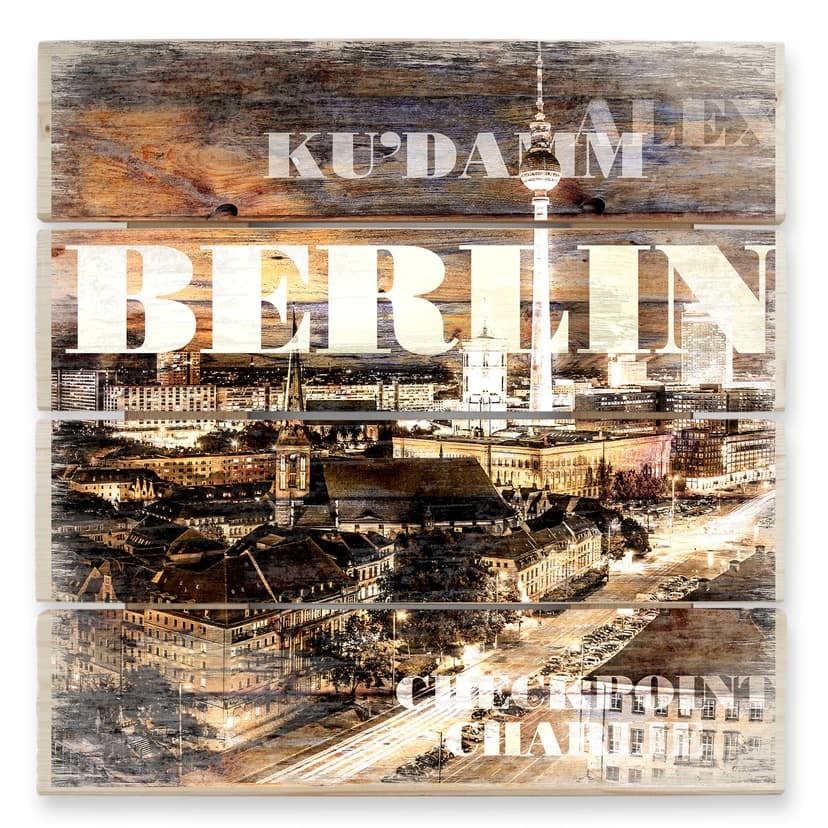 Trätavla Berlin landskap - 40x41,5 cm