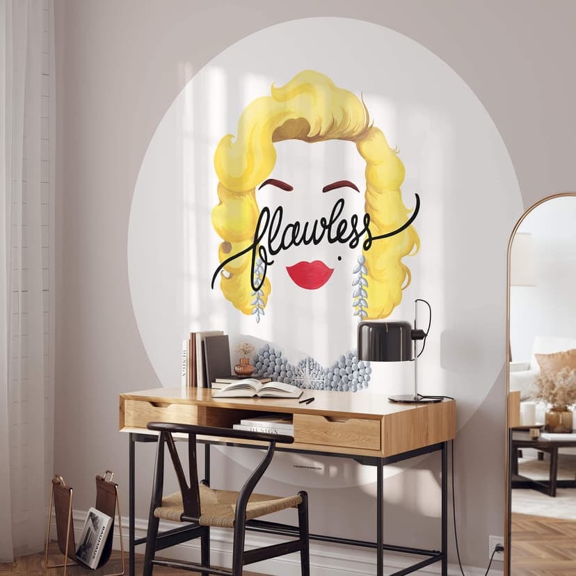 Tohmé - Flawless Marilyn - Fototapet, rund - non-woven tapet/självhäftande non-woven tapet