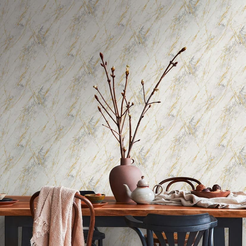Marmor tapet vitt guld mönster tapet marmor look design non-woven tapet sovrum