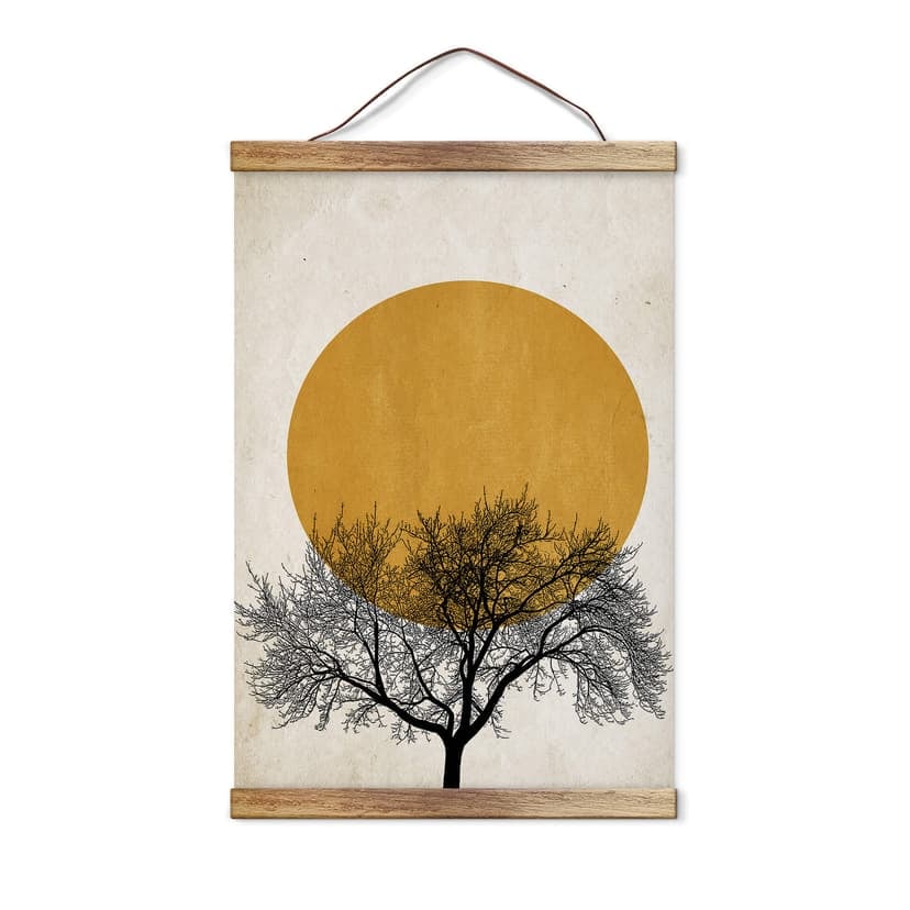 Canvas, Textil poster att hänga Kubistika - Vintermorgon