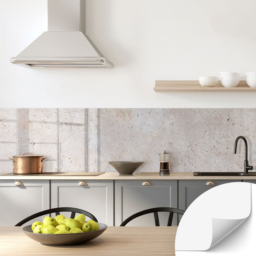 Självhäftande stänkpanel med textur av en beige stenvägg - Pictufy Studio