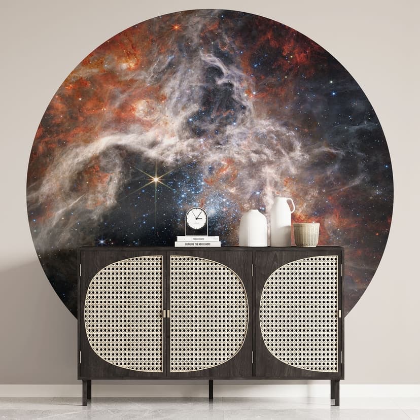 James Webb-teleskopet - Tarantelnebulosan - Fototapet, rund - non-woven tapet/självhäftande non-wove
