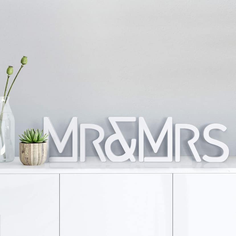 Dekorativa bokstäver 3D Mr & Mrs -Modern-