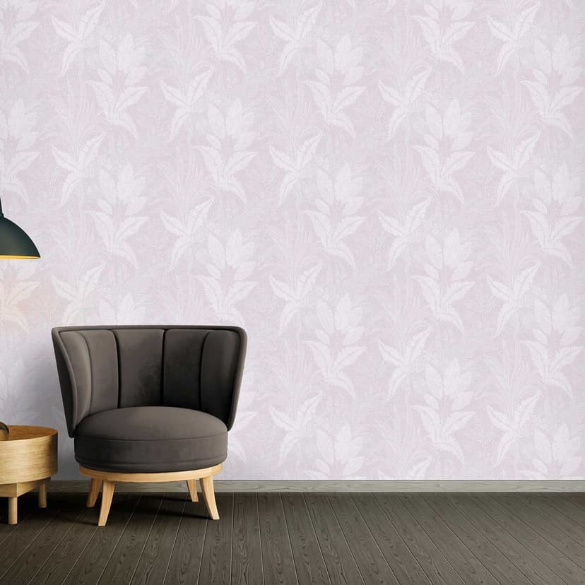 Fernmönstrad non-woven tapet i lavendel - mjuk botanisk tapet för lugn inredning