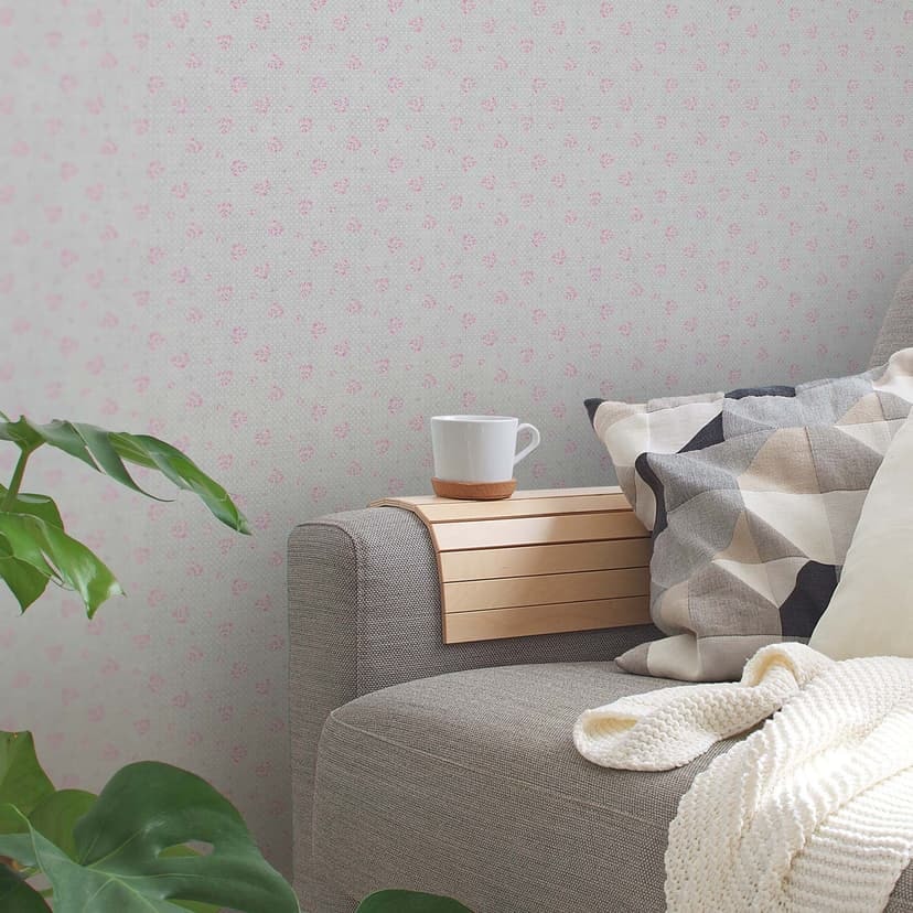 Blommig tapet grårosa - non-woven tapet lantgård A.S. Création - matt och lätt strukturerad