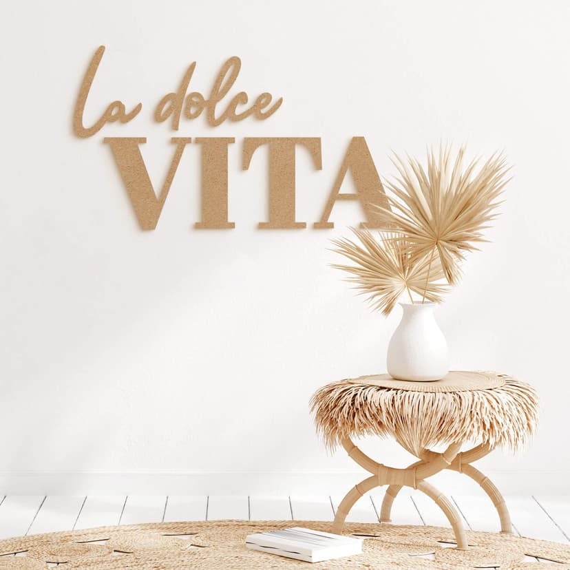 3D-bokstäver La dolce Vita - modern - MDF natur