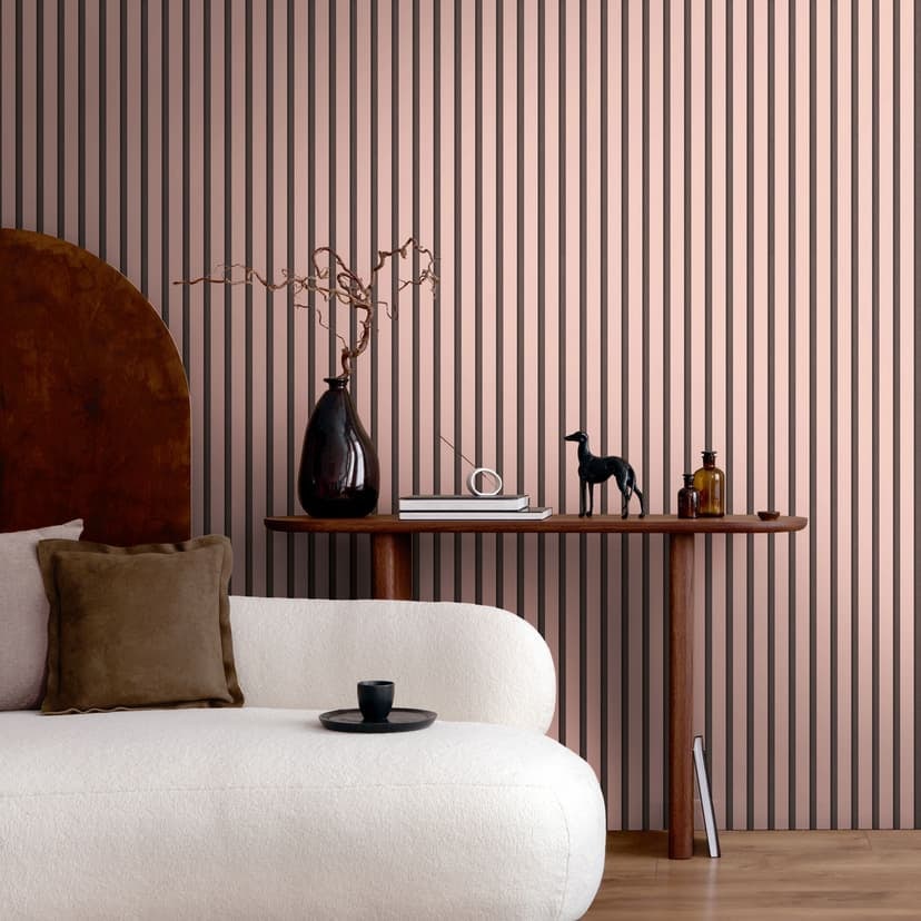 Matt non-woven tapet i rosa och svart - modern 3D-panel look flickor tapeter