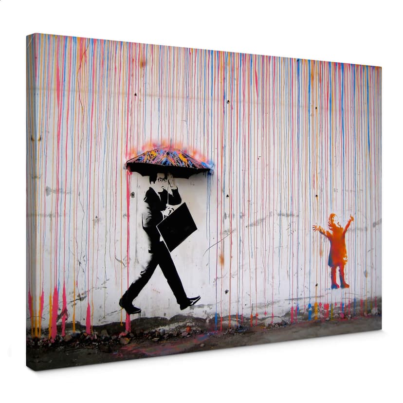 Canvastavla Banksy - Färgat regn