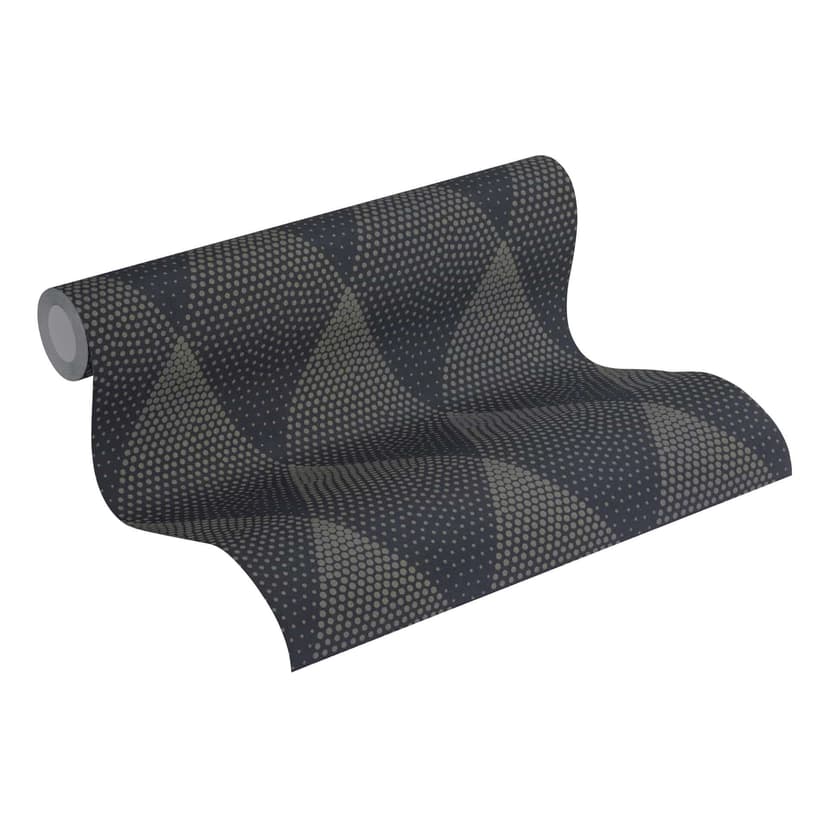 Livingwalls non-woven tapet New Walls 50's Glam geometrisk tapet metallic, svart