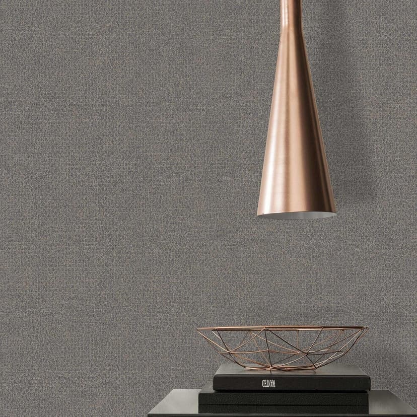 Slät tapet guld svart PVC-fri - vintage non-woven tapet av A.S. Création 386623