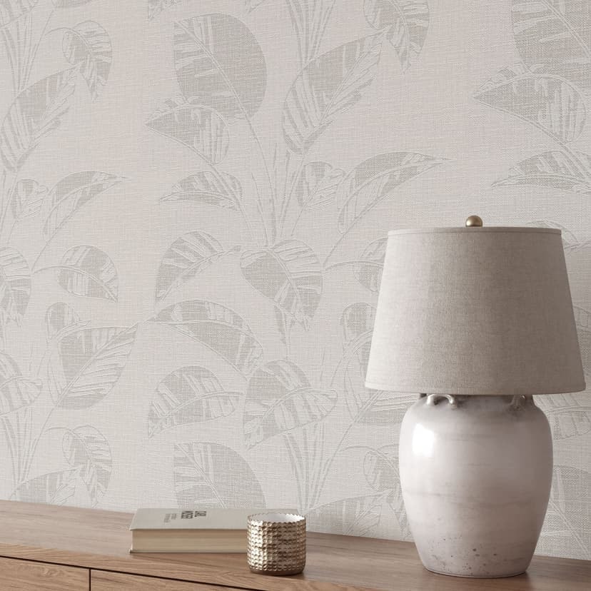 Tapet med bladmotiv Opus beige