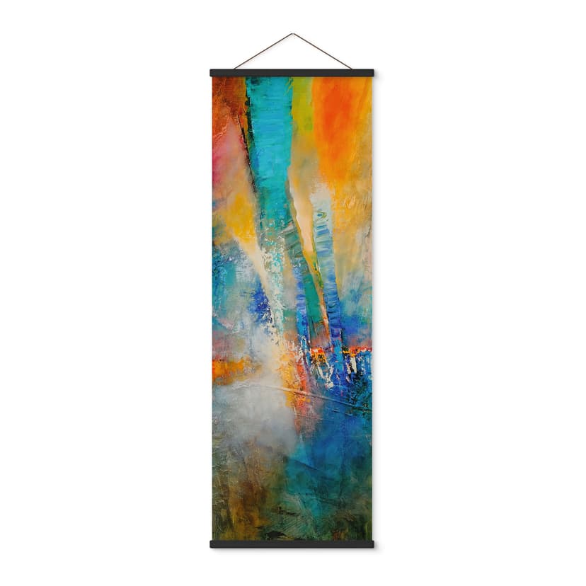 Textil poster Urban light i blått och orange - Schmucker - Panorama