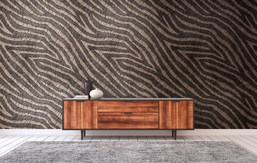 Fototapet zebramönster brun beige - non-woven tapetkonst Livingwalls - matt och slät