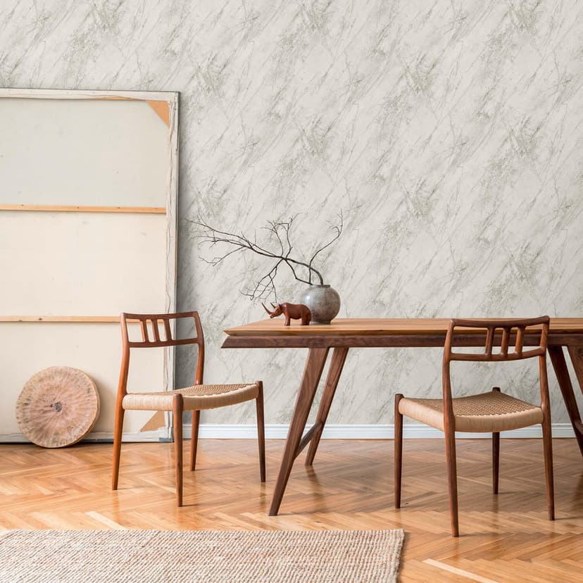Marmor vit grå non-woven tapet marmor effekt design texturerad tapet vardagsrum